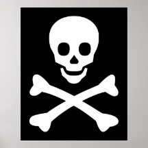 Cráneo y bandera pirata impresiones