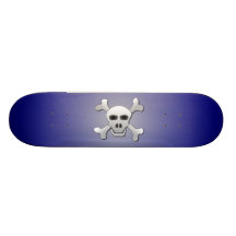 Cráneo y bandera pirata marina de guerra y plata patin personalizado