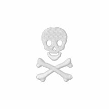 Cráneo y bandera pirata polo bordado