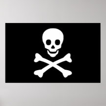 Cráneo y bandera pirata impresiones