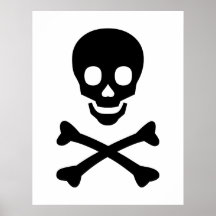 Cráneo y bandera pirata posters