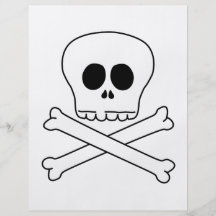 Cráneo y bandera pirata tarjetón