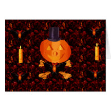Cráneo y calabaza de los huesos tarjeta