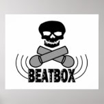 Cráneo y Crossbone Mics de Beatbox Posters