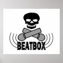 Cráneo y Crossbone Mics de Beatbox Posters