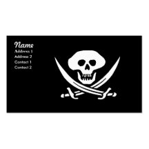 Cráneo y espadas del pirata, tarjetas de visita