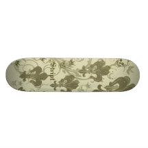Cráneo y Fleur di Lis Skatebooard Patineta Personalizada