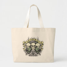 Cráneo y guitarras del heavy bolsa de mano