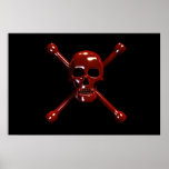 Cráneo y muerte del rojo de la Bandera pirata Impresiones