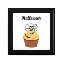 Cráneo y palos de Halloween Caja De Regalo
