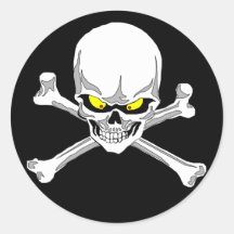 Cráneo y pegatinas de la bandera pirata