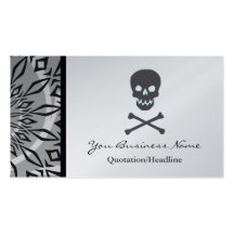 Cráneo y tarjeta de visita de la bandera pirata