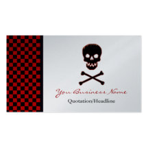 Cráneo y tarjeta de visita de la bandera pirata
