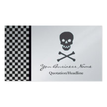 Cráneo y tarjeta de visita de la bandera pirata