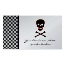 Cráneo y tarjeta de visita de la bandera pirata