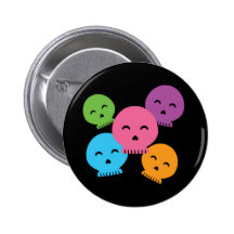 Cráneos felices coloridos pins