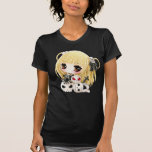 Cráneos lindos del chica y del kawaii del chibi camisetas