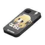 Cráneos lindos del chica y del kawaii del chibi Case-Mate iPhone 4 carcasas