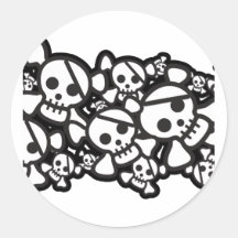 Cráneos lindos del pirata - música de la alternati pegatinas  
