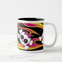 Cráneos llameantes lindos tazas de café