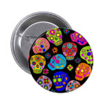 Cráneos mexicanos del azúcar del arte popular pins