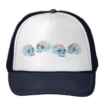 Cráneos mexicanos del azúcar gorros  