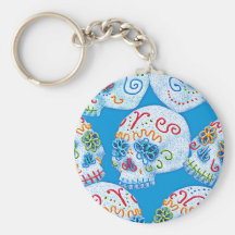 Cráneos mexicanos del azúcar llavero personalizado