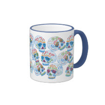 Cráneos mexicanos del azúcar taza de café
