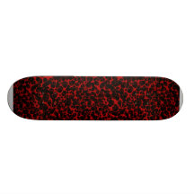 Cráneos negros en fondo rojo monopatín personalizado