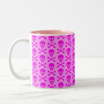 Cráneos rosados taza