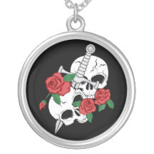 Cráneos, rosas y daga grimpolas personalizadas