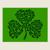 Cráneos verdes irlandeses del trébol tarjetas postales
