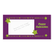 Cráneos y estrellas de Halloween Tarjetas Fotográficas Personalizadas