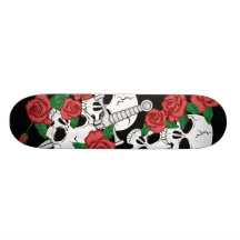 Cráneos y rosas patín personalizado