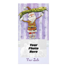 Crea en tarjetas de la foto del navidad de Santa Tarjetas Personales