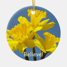 ¡Crea! flor amarilla del narciso de los días de fi Adorno Para Reyes