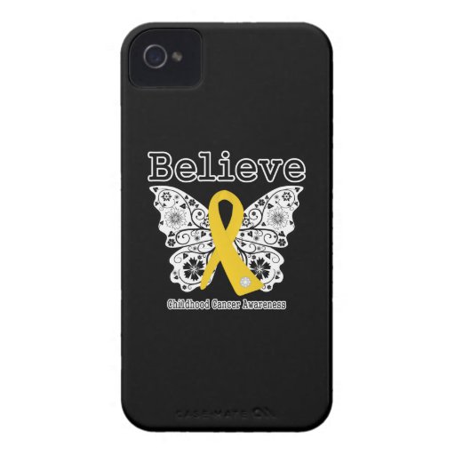 Crea - la mariposa del cáncer de la niñez iPhone 4 Case-Mate fundas