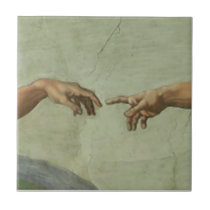 Creación de Adán de Miguel Ángel azulejos