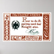 Credo 1960 del americano de Benjamin Franklin Impresiones