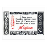Credo 1960 del americano de Thomas Jefferson Tarjetas Postales