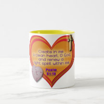 Cree en mí una taza limpia del cristiano del coraz