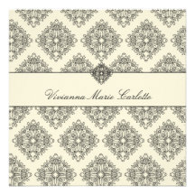 crema 311-Vivianna y invitación negra del damasco