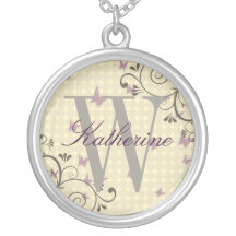 Crema del collar del monograma del diseño de la vi
