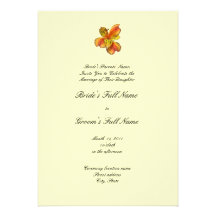 Crema del naranja de la invitación del boda