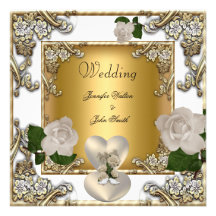 Crema elegante del oro blanco del boda subió anuncio