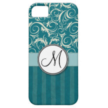 Crema en briznas y rayas florales del trullo con e iPhone 5 Case-Mate funda