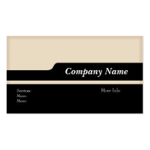 Crema negra elegante de la empresa de tarjetas del tarjeta de visita