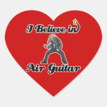creo en Air Guitar Pegatina Corazón