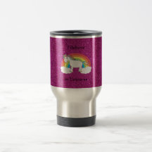 Creo en brillo del rosa de los unicornios tazas de café