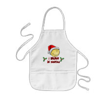 Creo en delantal de los niños del smiley de Santa